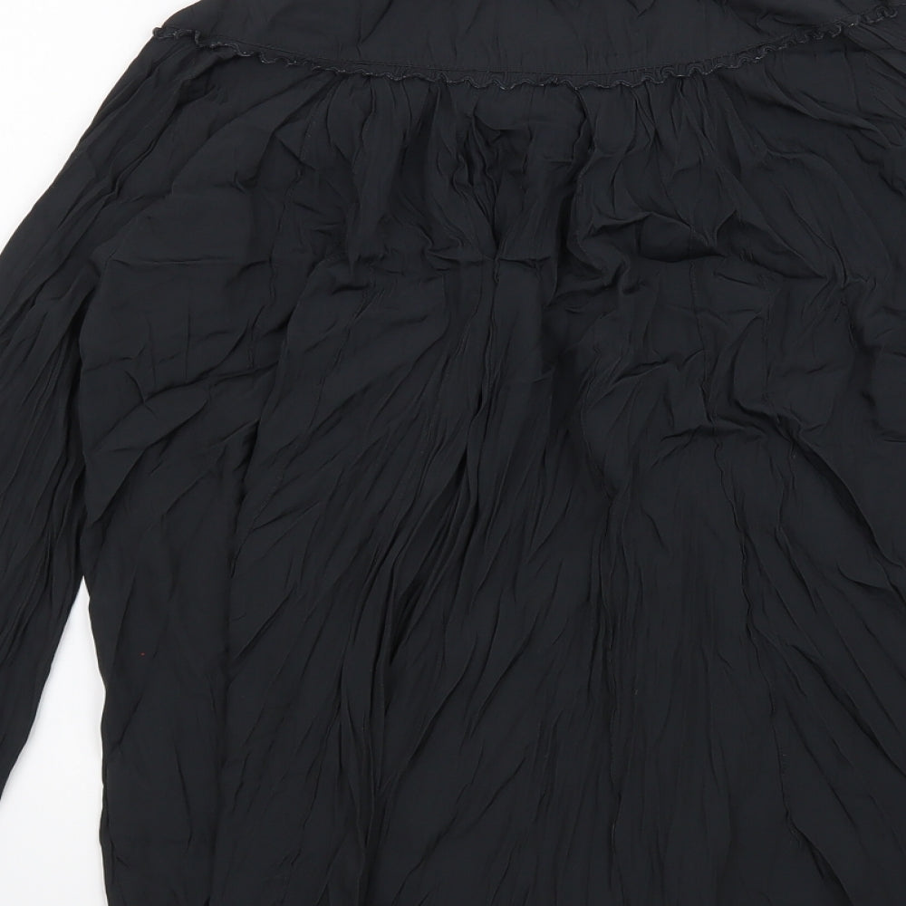 Womens UK Size 6 H&M Black Basic Button-Up
