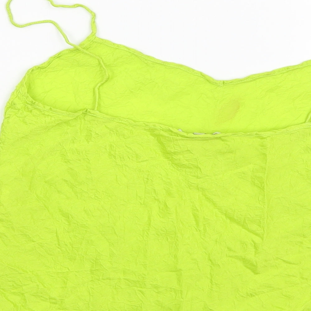 Womens UK Size S Preworn Green Basic Blouse