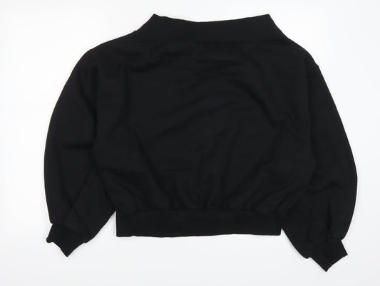 Boohoo Womens Black Pullover Sweatshirt Size 10