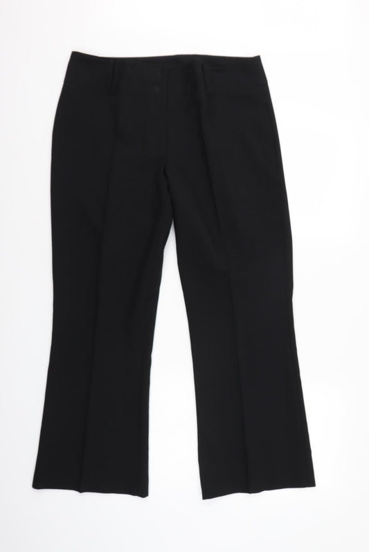 Womens UK Size 14 Papaya Regular Fit Black Trousers