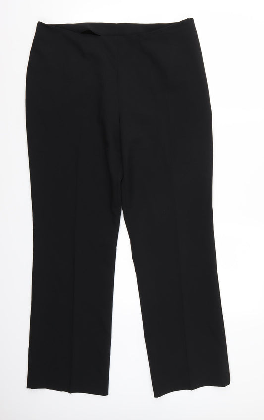 Womens UK Size 16 BHS Regular Fit Black Trousers