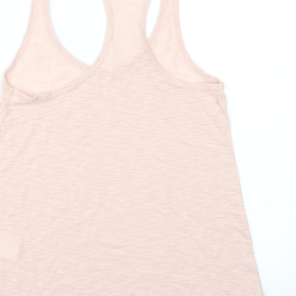 Womens UK Size XS H&M Pink Basic T-Shirt