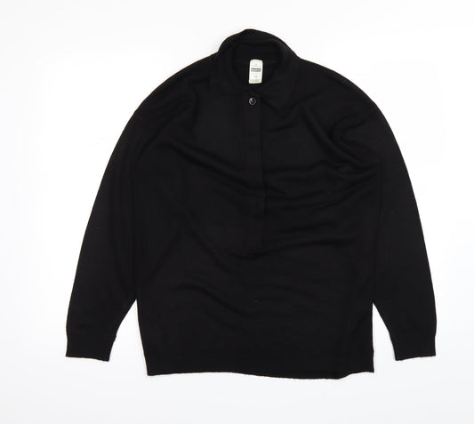 Womens UK Size 12 Littlewoods Black Basic Polo