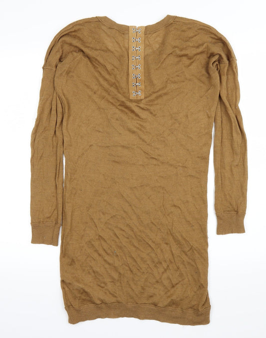 Womens UK Size 6 ASOS Brown Basic T-Shirt