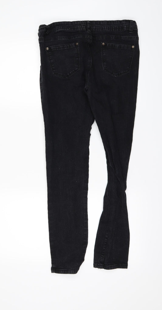 originals Womens Black Denim Straight Jeans Size 14 L26 in