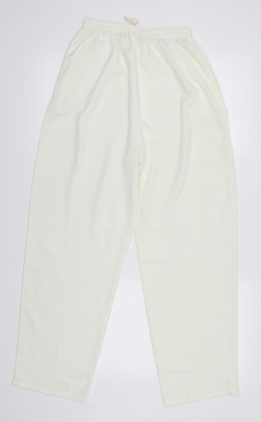 Womens UK Size S Preworn Regular Fit Ivory Trousers