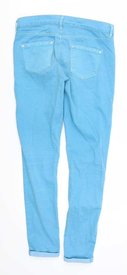 Topshop Womens Blue Denim Skinny Jeans Size 30 in L27 in