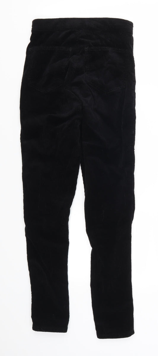 Topshop Womens Black Corduroy Trousers Size 25 in L25 in