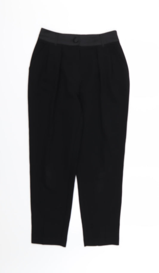 Womens UK Size 8 River Island Regular Fit Black Trousers