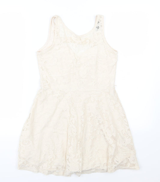 Internacionale Womens Beige Skater Dress Size 10