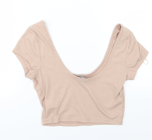 Primark Womens Pink Jersey Cropped T-Shirt Size XS