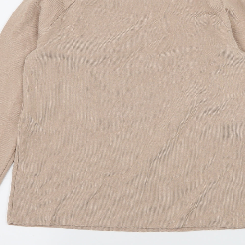 Womens UK Size M Bik bok Beige Basic T-Shirt