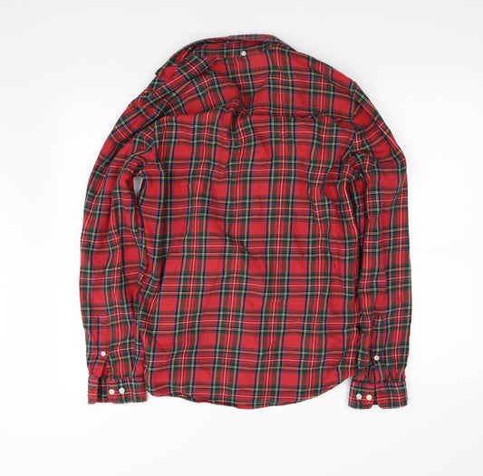 Womens UK Size S NEXT Red Basic Button-Up