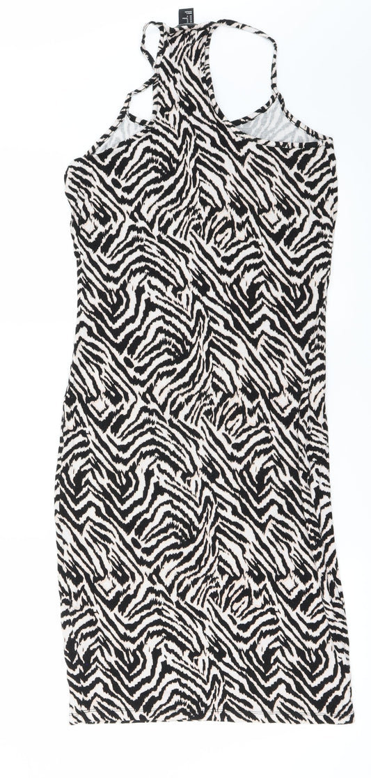 H&M Womens Multicoloured Animal Print Fit & Flare Size M