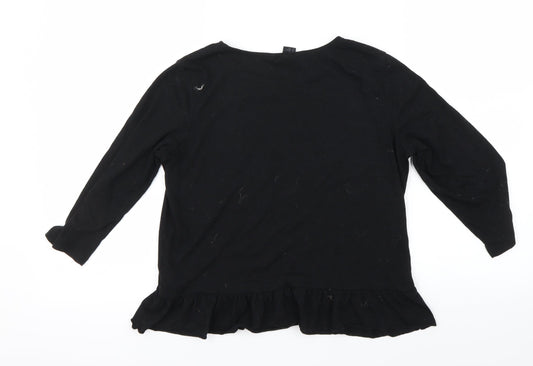 Womens UK Size XS H&M Black Basic T-Shirt