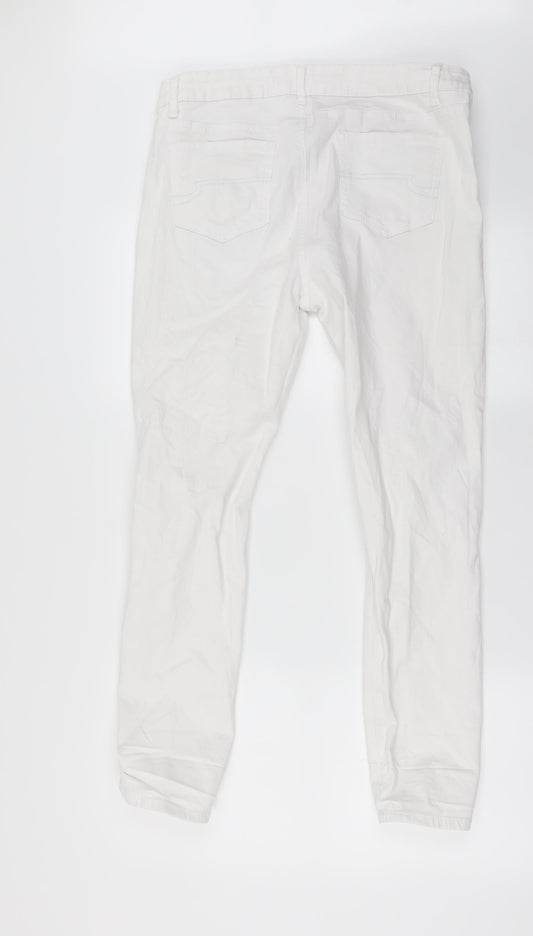 denim co Womens White Straight Jeans Size 14 L26 in