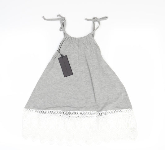 Womens UK Size 8 lotd Grey Camisole Blouse