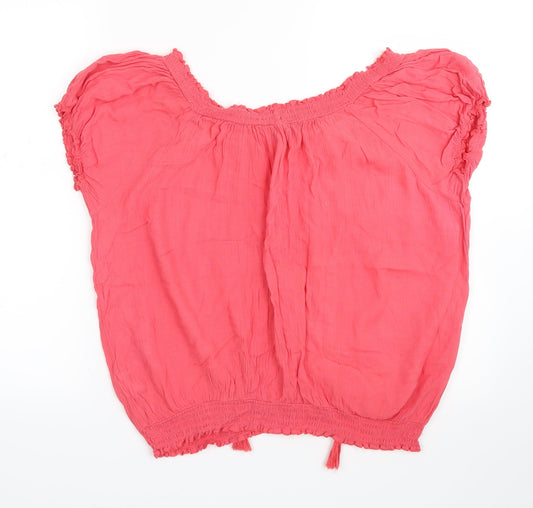 Womens UK Size 12 New Look Pink Basic Blouse
