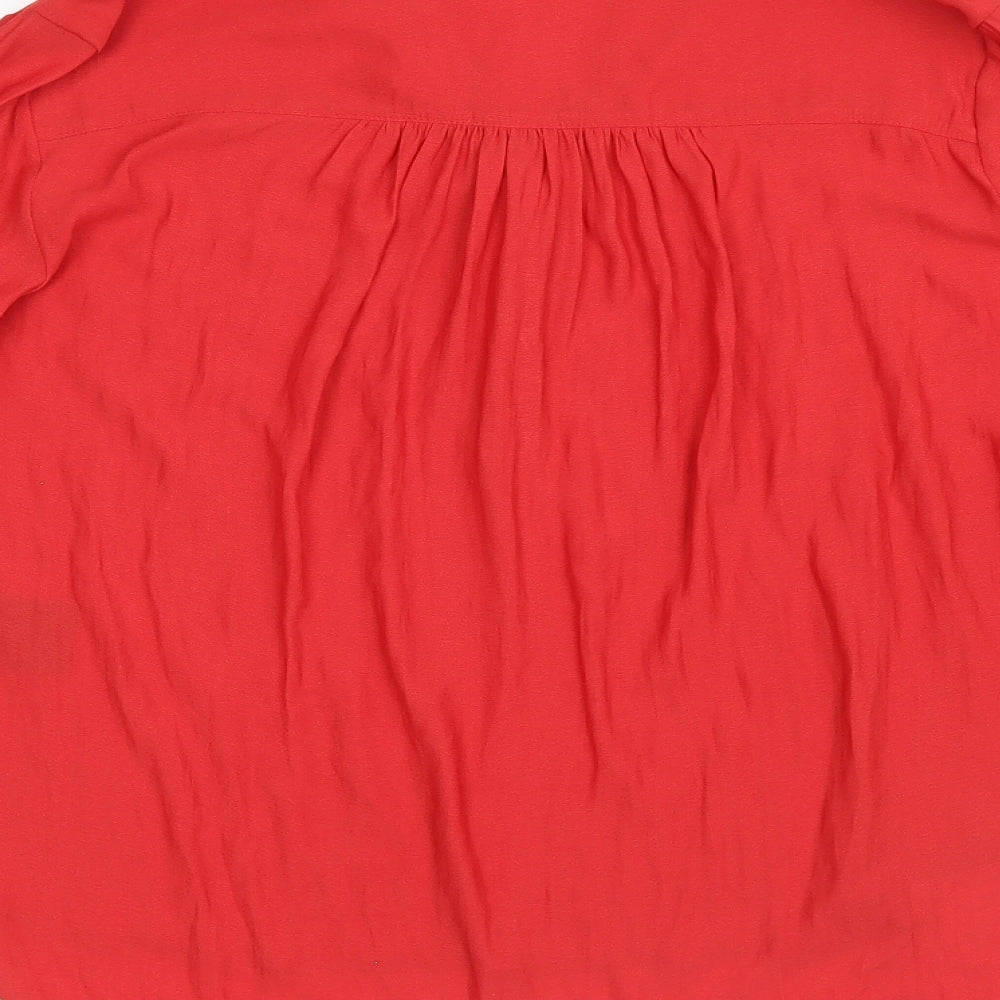 Womens UK Size 6 H&M Red Basic Blouse