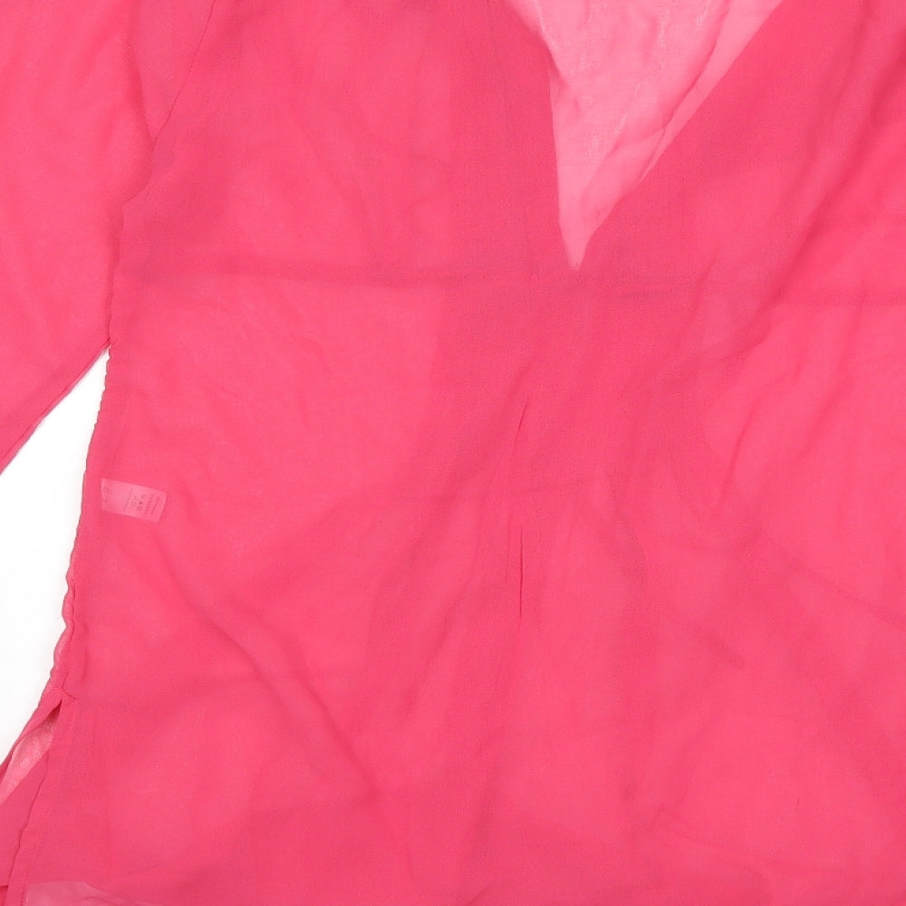 Ethel Austin Womens Pink Kimono Blouse Size M