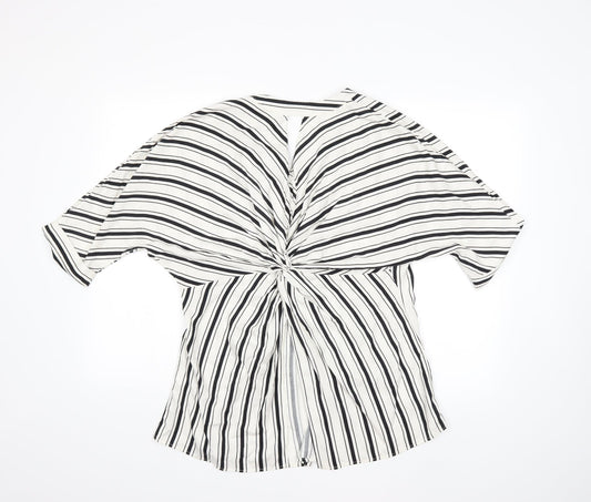 River Island Womens White Striped Basic Blouse Size 10