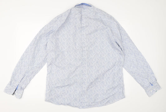 Atlantic Bay Mens Blue Button-Up Size L