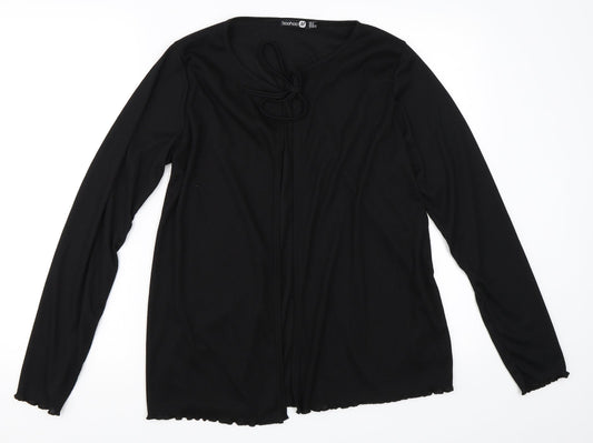 Boohoo Womens Black Cardigan Jumper Size 12