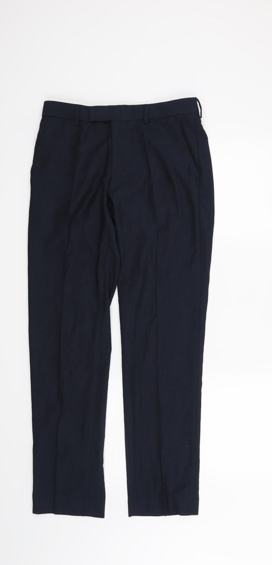 Womens UK Size 30 Preworn Regular Fit Blue Trousers