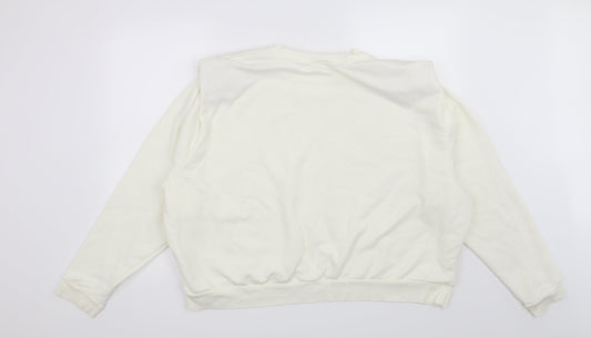 H&M Womens White Pullover Sweatshirt Size 2XL