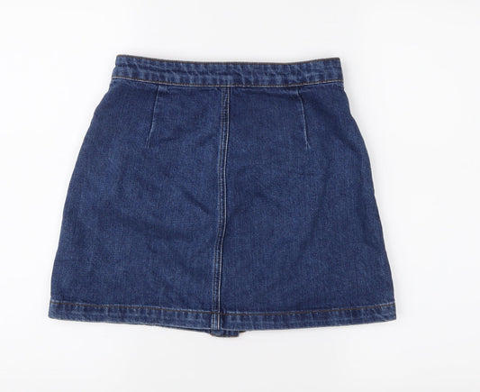Topshop Womens Blue Denim A-Line Skirt Size 8