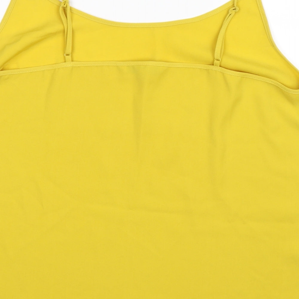 Womens UK Size 14 NEXT Yellow Basic Tank