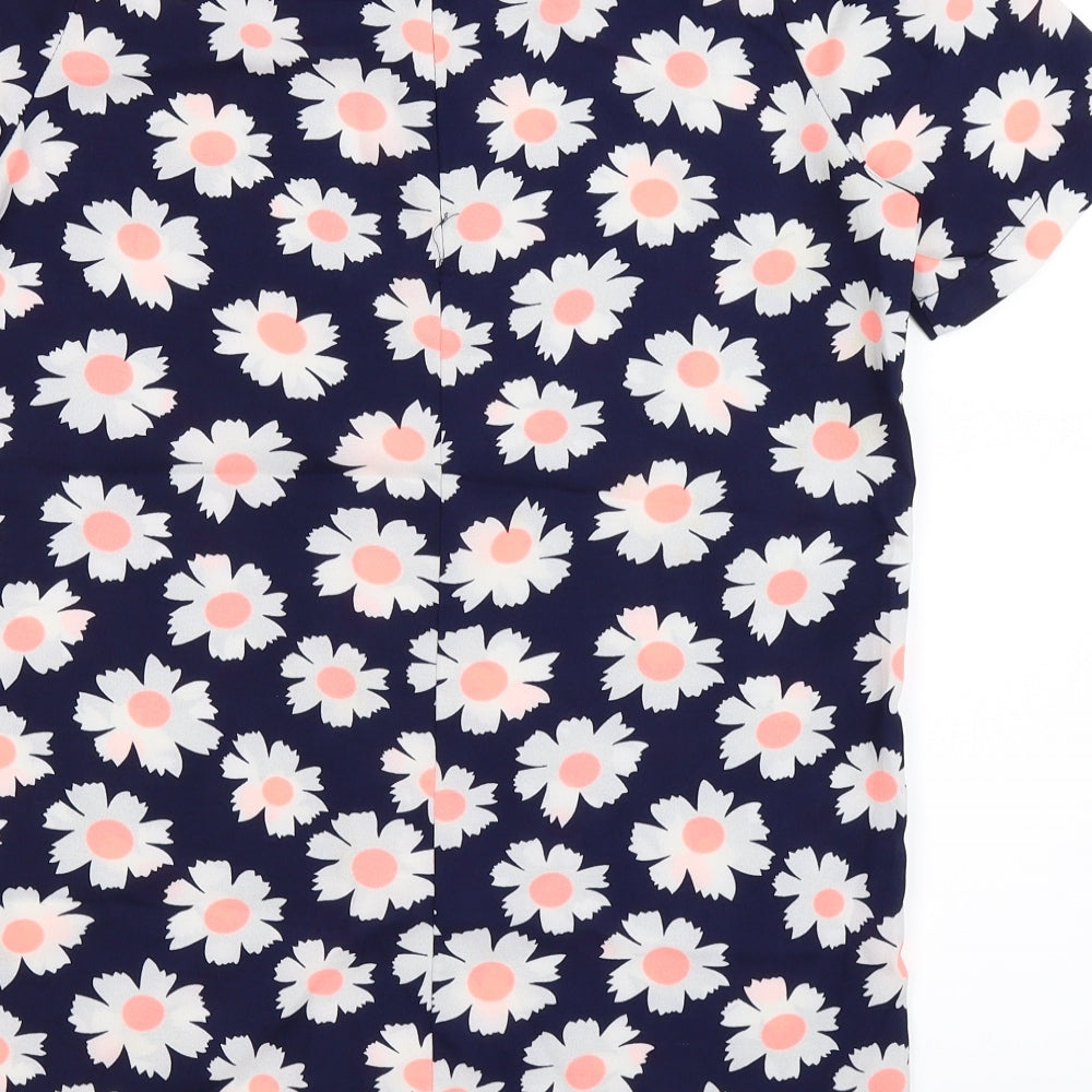 Glamorous Womens Blue Fair Isle Basic Blouse Size 10