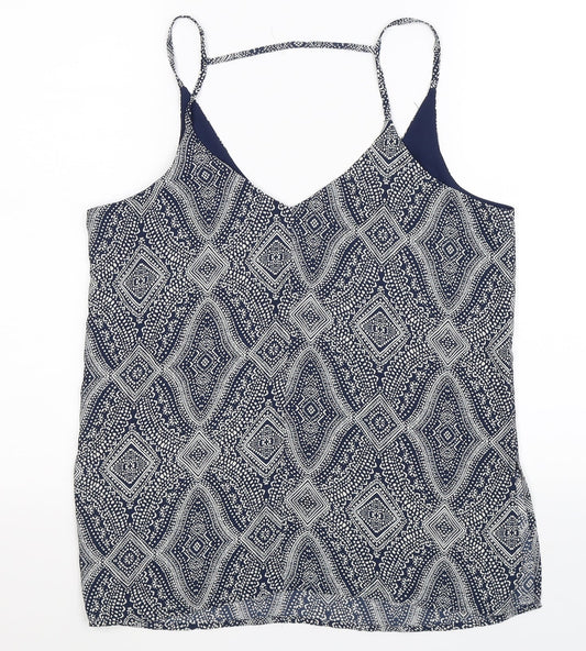 Womens UK Size 12 H&M Blue Basic Tank