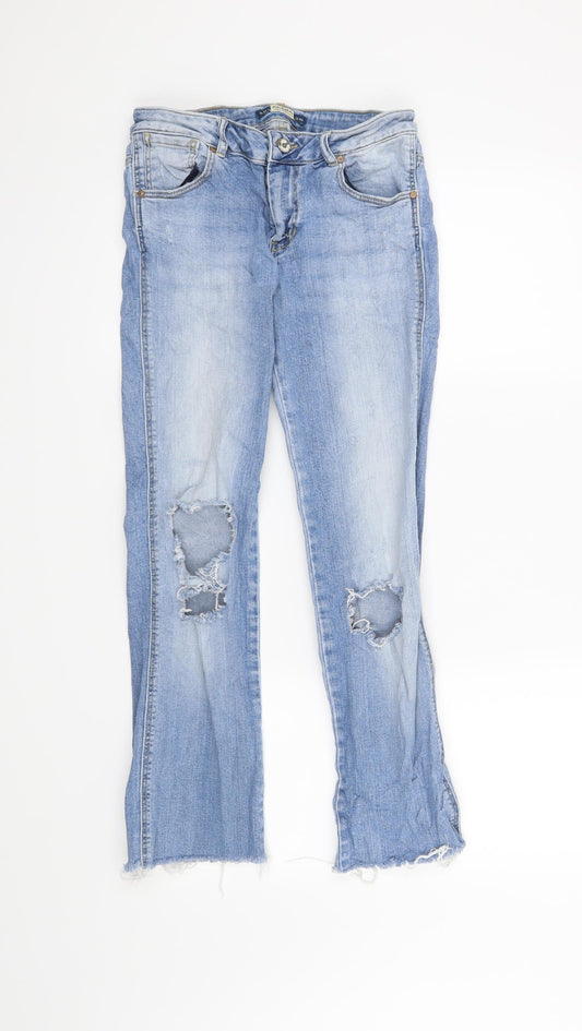 Womens UK Size 10 Pull&Bear Extra-Slim Fit Skinny Blue Jeans