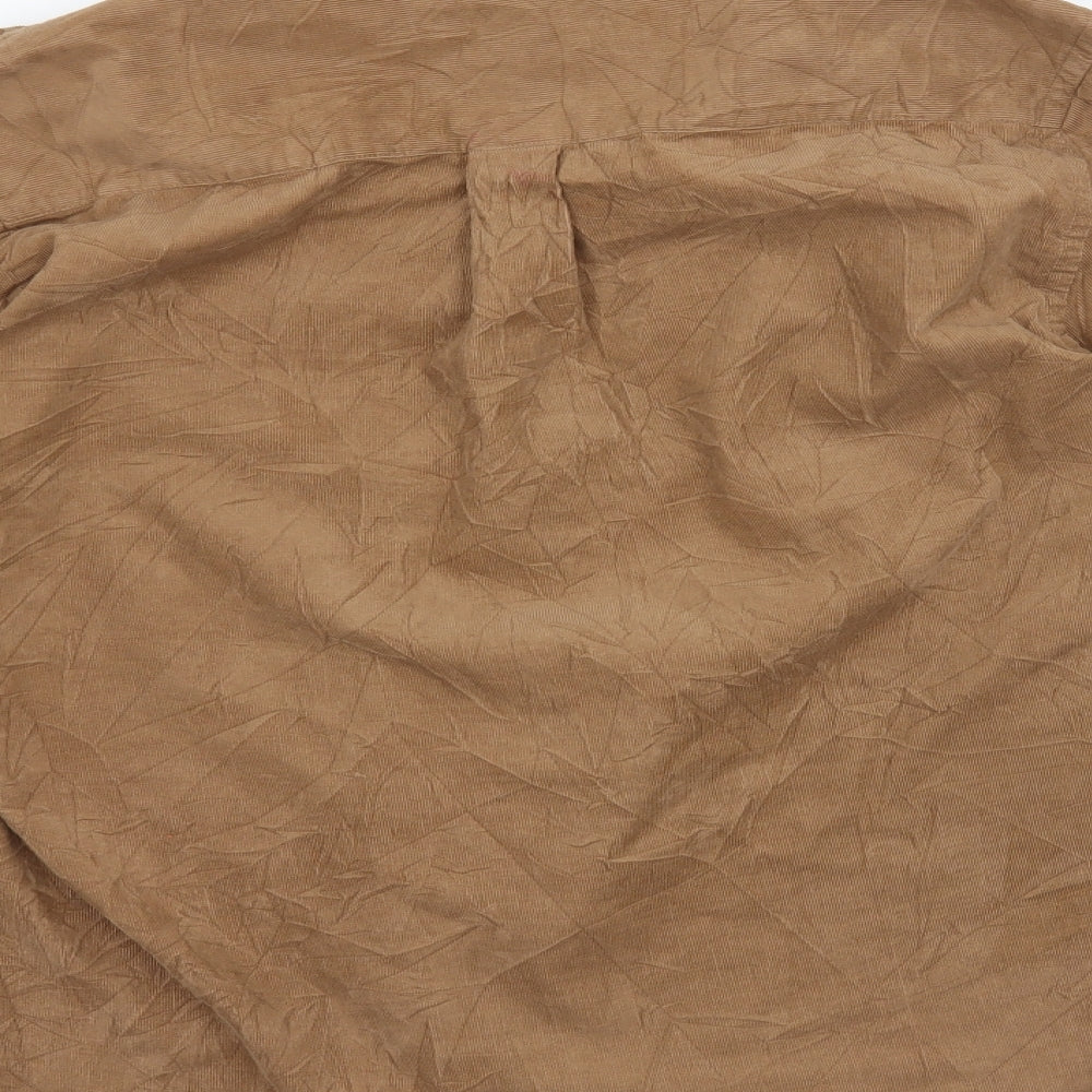 Crane Sports Womens Brown Basic Button-Up Size 16
