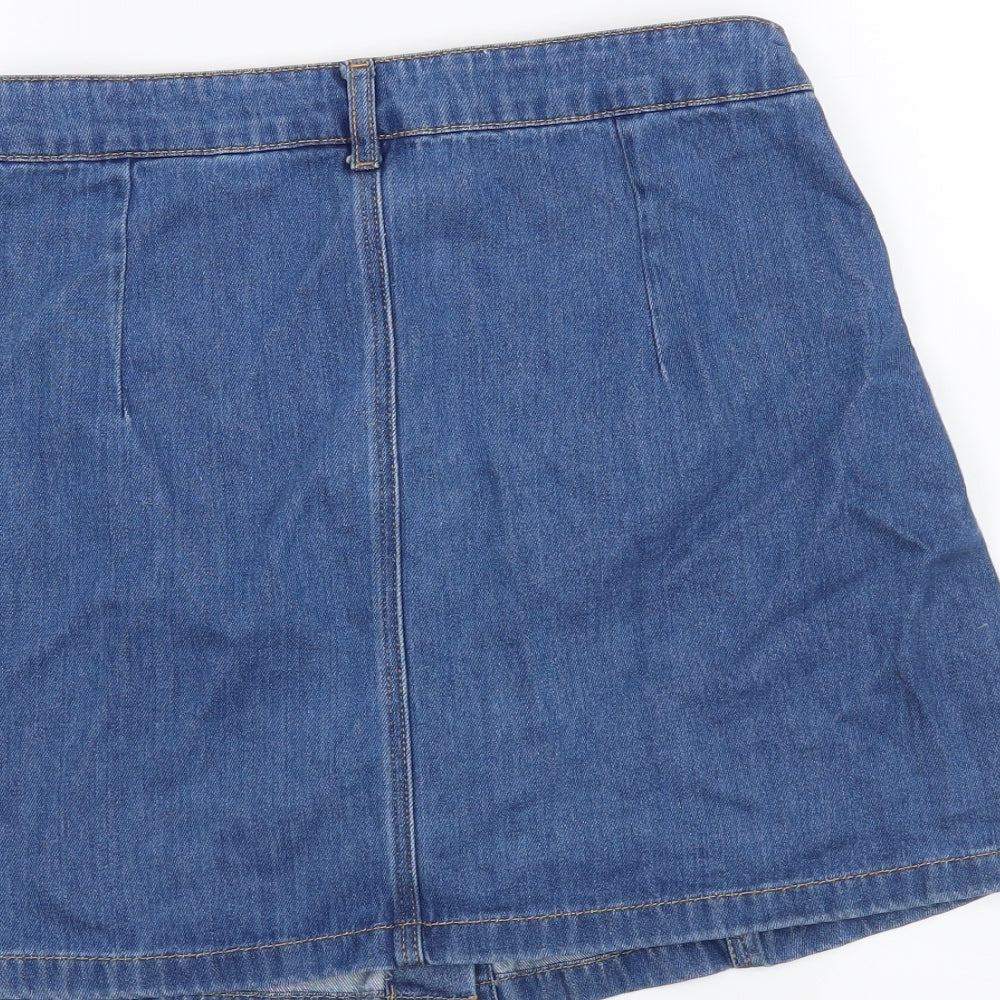 H&M Womens Blue   A-Line Skirt Size 12