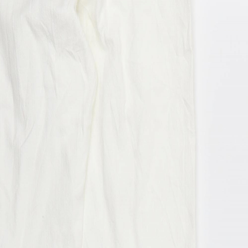 Womens UK Size M Preworn Regular Fit Skinny White Jeans