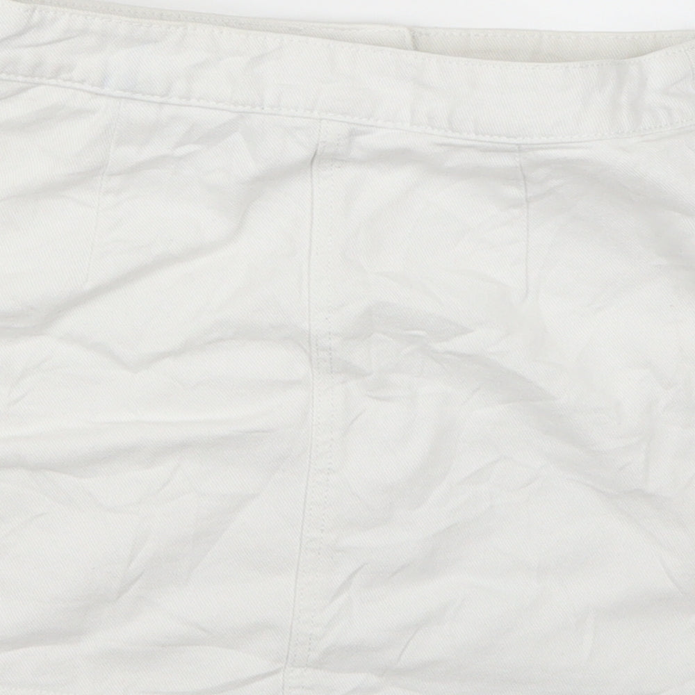 Divided by H&M Womens White Denim A-Line Skirt Size 6