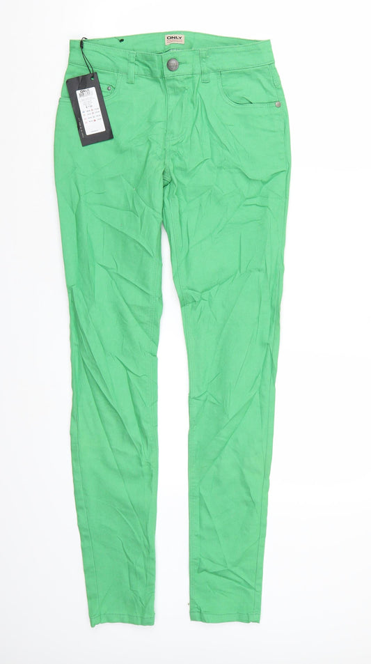 Womens UK Size S Only Slim Fit Skinny Green Jeans