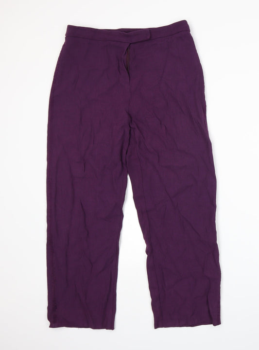 Womens UK Size 12 Wallis Regular Fit Purple Trousers