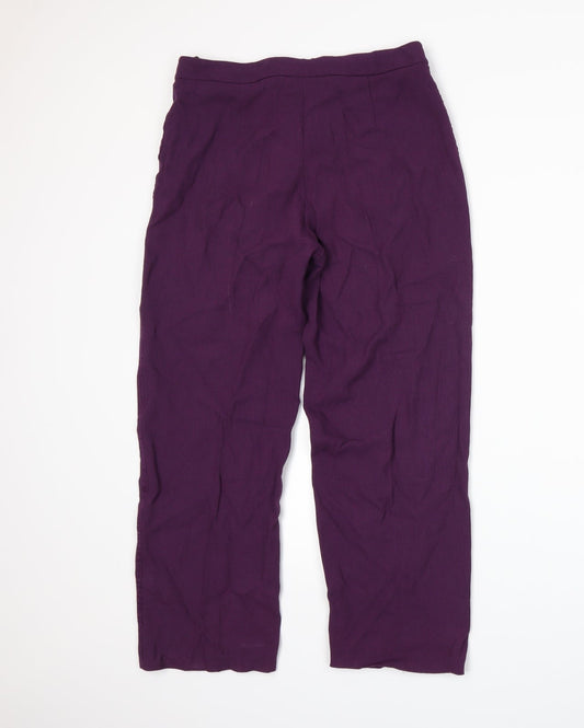 Womens UK Size 12 Wallis Regular Fit Purple Trousers