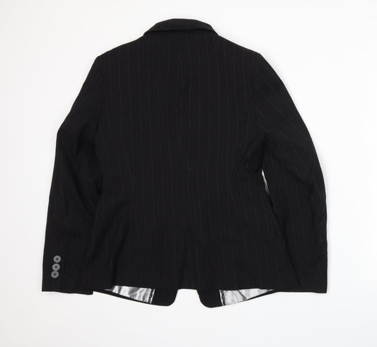 Marks and Spencer Womens Black Pinstripe  Jacket Suit Jacket Size 12