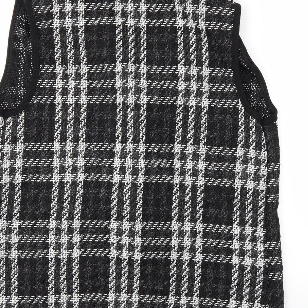 Apricot Womens Black Check Jacket Waistcoat Size S