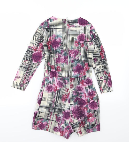 Missguided Womens Multicoloured Striped Playsuit One-Piece Size 6 L3 in