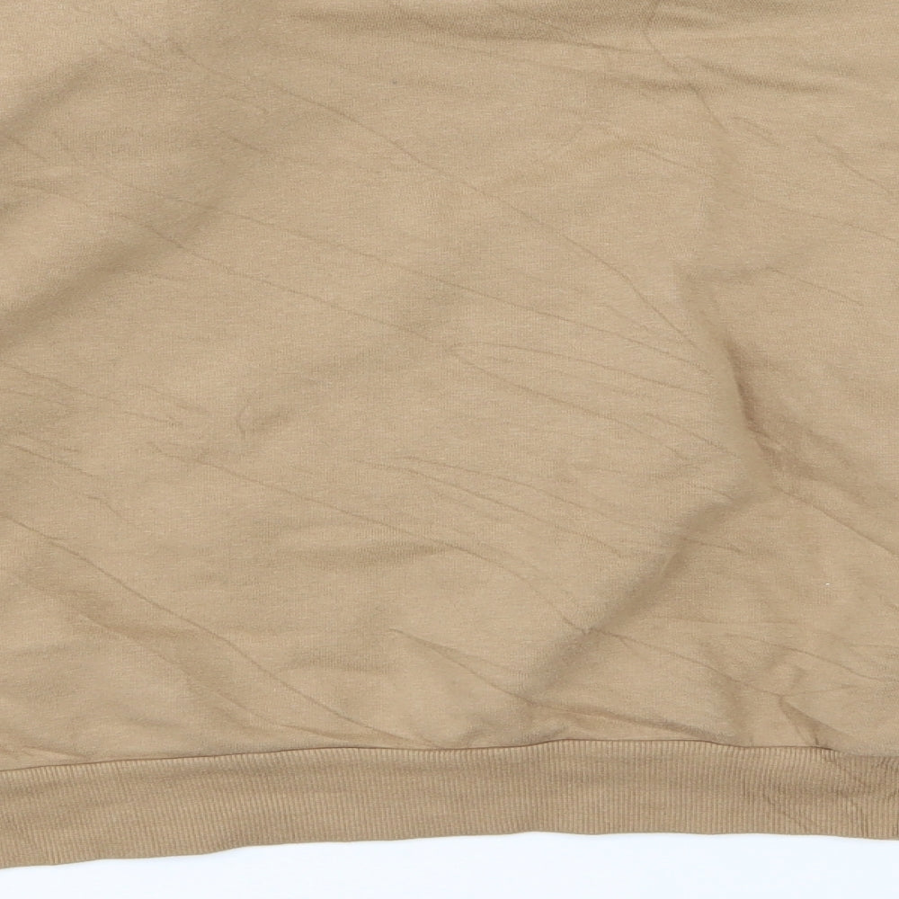 H&M Womens Brown Jersey Pullover Sweatshirt Size XL - Padded Shoulders