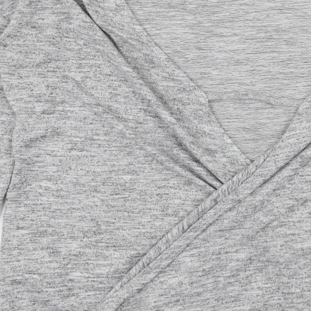 Miss Selfridge Womens Grey Jersey Basic T-Shirt Size 8 - Open Back