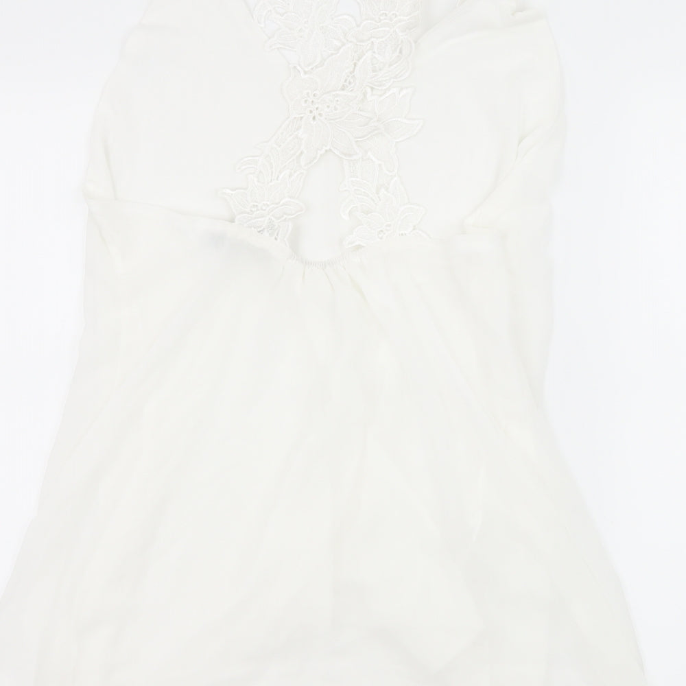 Roiii Womens White Slip Dress Size L - Floral Straps