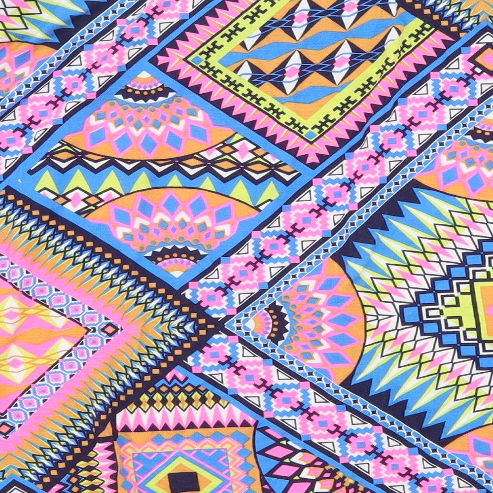 Atmosphere Womens Multicoloured Geometric Jersey A-Line Skirt Size 10