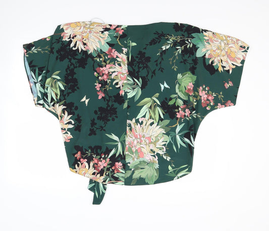 F&F Womens Green Floral Basic Blouse Size 10