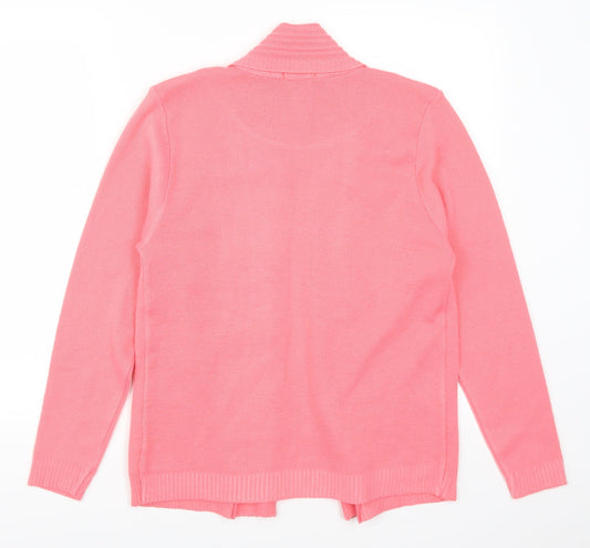 Vivi Womens Pink Striped Cardigan Jumper Size S - Jumper and Cardigan All in One